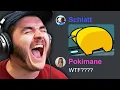 Schlatt Harrassing Pokimane with Among Us Gifs