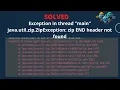 exception in thread main java util zip ZipException zip end header not found new version kotlin