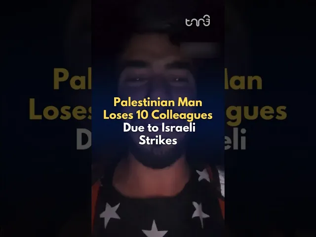 ⁣Man breaks down talking about ten colleagues from ambulance unit that were killed by Israeli strikes