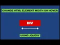 Change HTML Element Width On Hover Using JQuery animate method