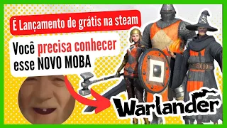 Warlander gameplay PT BR steam multiplayer online GRATIS jogo PVP de guerra medieval lancamento