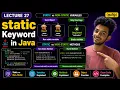 Java Static Keyword Made Easy Static vs Non-Static Variables Methods Lecture 27