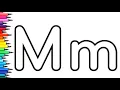 How to Draw Letter M Easy Letter M Drawing Coloring for Kids ABC Alphabet Learning