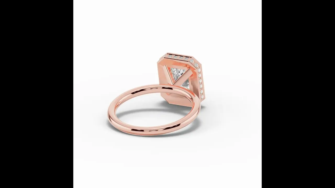 Radiant Nova Halo Engagement Ring