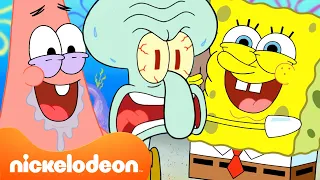 SpongeBob | 1 godz. SpongeBoba i Patryka jako irytujących sąsiadów 😂 | Nickelodeon Polska