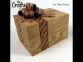 Oak Ribbon Box With Candy Cane Striped Inlay