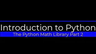 Python Math Library Functions