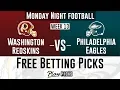 Monday Night Football NFL Week 13 - Redskins vs Eagles MNF Free Picks