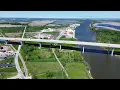 Environments The Zilwaukee Bridge Drone Footage Saginaw Michigan