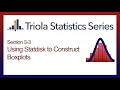 Statdisk Section 3-3 Using Statdisk to Construct Boxplots