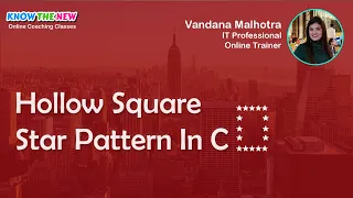 Hollow Square or Rectangle Star Pattern In C - C Programming Course For Beginners in Hindi