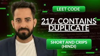 Leetcode 217 Contains Duplicate Hindi Python Leetcode Optimized way