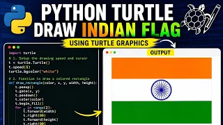 Draw Indian Flag in Python Turtle Graphics Code Output Python Project