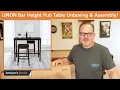 LINON 42 Inch Bar Height Pub Table Unboxing Assembly