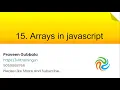 Arrays in javascript Javascript Foundation Training s In telugu 15
