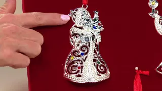 Lenox Set of 5 Silver Plated Sparkle Scroll Ornaments on QVC