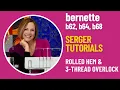 bernette b64 b68 Serger Rolled Hem 3-Thread Overlock Stitches Tying on Decorative Threads