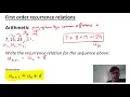 Arithmetic Sequences - Recurrence relations and General Rule