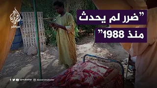 ولاية نهر النيل أسر لا تزال تبيت في العراء جراء السيول والأمطار 