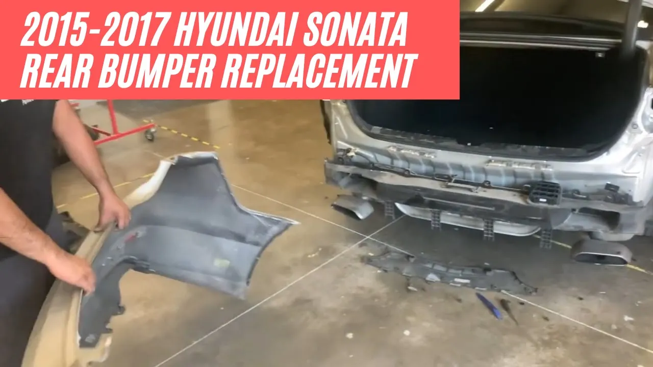 2015-2017 Hyundai Sonata : Rear Bumper Painted (WITH: Park Assist Sensor Holes | WITHOUT: Hybrid Models)