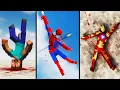 Realistic SPIDERMAN STEVE IRON MAN Ragdoll Physics Teardown Movie