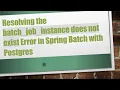 Resolving the batch - job