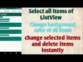 Highlight Selected items in list View Select All Bookmarks button in options menu
