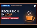 Recursion in java in hindi L-34 Recursive function in java in hindi