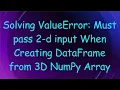 Solving ValueError Must pass 2-d input When Creating DataFrame from 3D NumPy Array