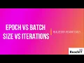 Epoch vs Batch size vs Iterations Machine Learning