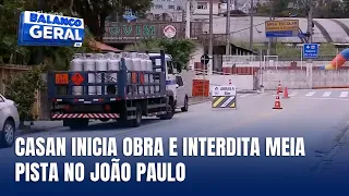 Obra da CASAN começa e bloqueia meia pista próximo ao elevado João Paulo