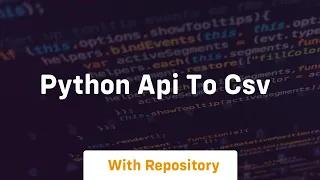 python api to csv