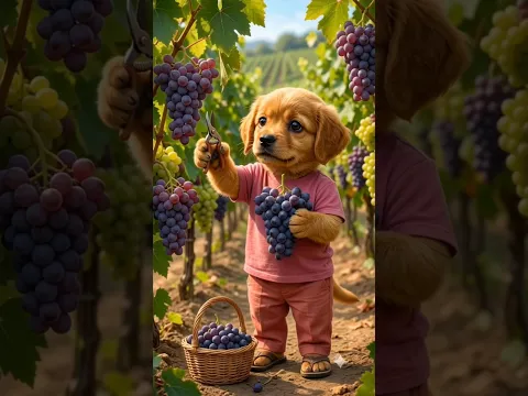किसान ने Puppy को अंगूर तोड़ते हुए पकड़ लिया 😱🍇 | फिर जो हुआ… ❤️ #shorts