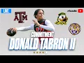 Donald Tabron II Live COMMITMENT Top 5 QB Chooses Between LSU Oregon Texas A M