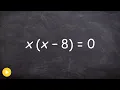 Using the zero product property to solve an equation