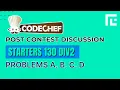Codechef Starters 130 Solutions - A to D by Ankit Ghildiyal TLE Eliminators