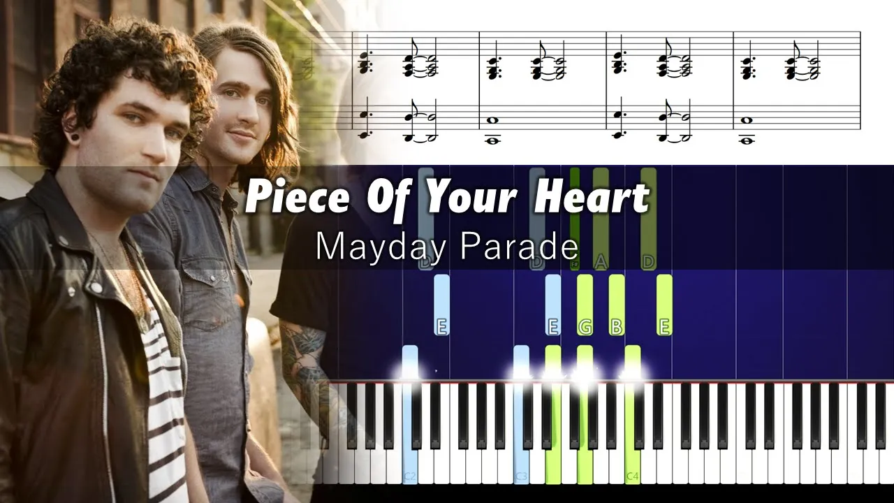 Mayday Parade - Piece Of Your Heart (Acoustic) - ACCURATE Piano Tutorial
