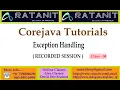 Core java Tutorials Exceptional Handling by Mr Ratan class-04