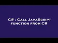 C Call JavaScript function from C