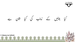 kya batae ke zainab ki kya shaan hai sautuliman noha aweel volume 1 aljamea tus saifiyah