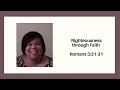 Righteousness through Faith Romans 3 21-31