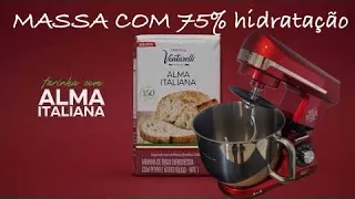 Massa de pizza com farinha nacional Alma italiana na batedeira planetária! (75% e hidratação) #pizza