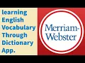 LESSON 3 - LEARNING ENGLISH VOCABULARY THROUGH MERRIAM WEBSTER S DICTIONARY APP