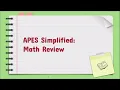 AP ENVIRONMENTAL SCIENCE MATH REVIEW
