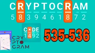 CRYPTOGRAM Word Logic Puzzles level 535 536