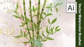 Drawing with Vector Brushes - How to draw a Watercolor Bamboo Forest in Adobe Illustrator