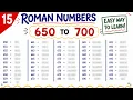 Roman Numbers from 650 to 700 Easy Simple Explanation