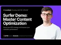 Surfer Product Demo Master Content Optimization