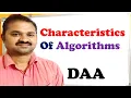 Characteristics of Algorithm