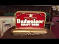 Budweiser Reverse Glass Lit Sign SOLD